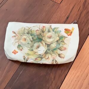 Floral Print pencil pouch, make up bag with Butterflies
